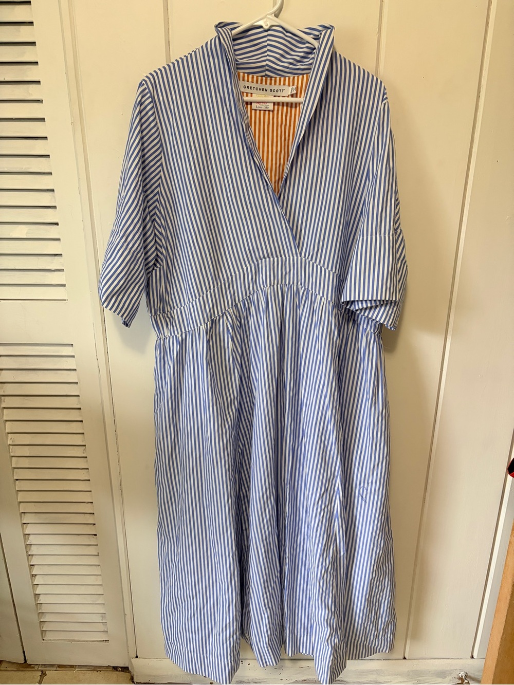 Gretchen Scott Designs Blue and White Striped Maxi Dress